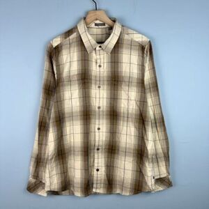 Toad&Co Mojo Mens Flannel Long Sleeve Button Up Cotton Shirt Brown‎ Sz Medium M